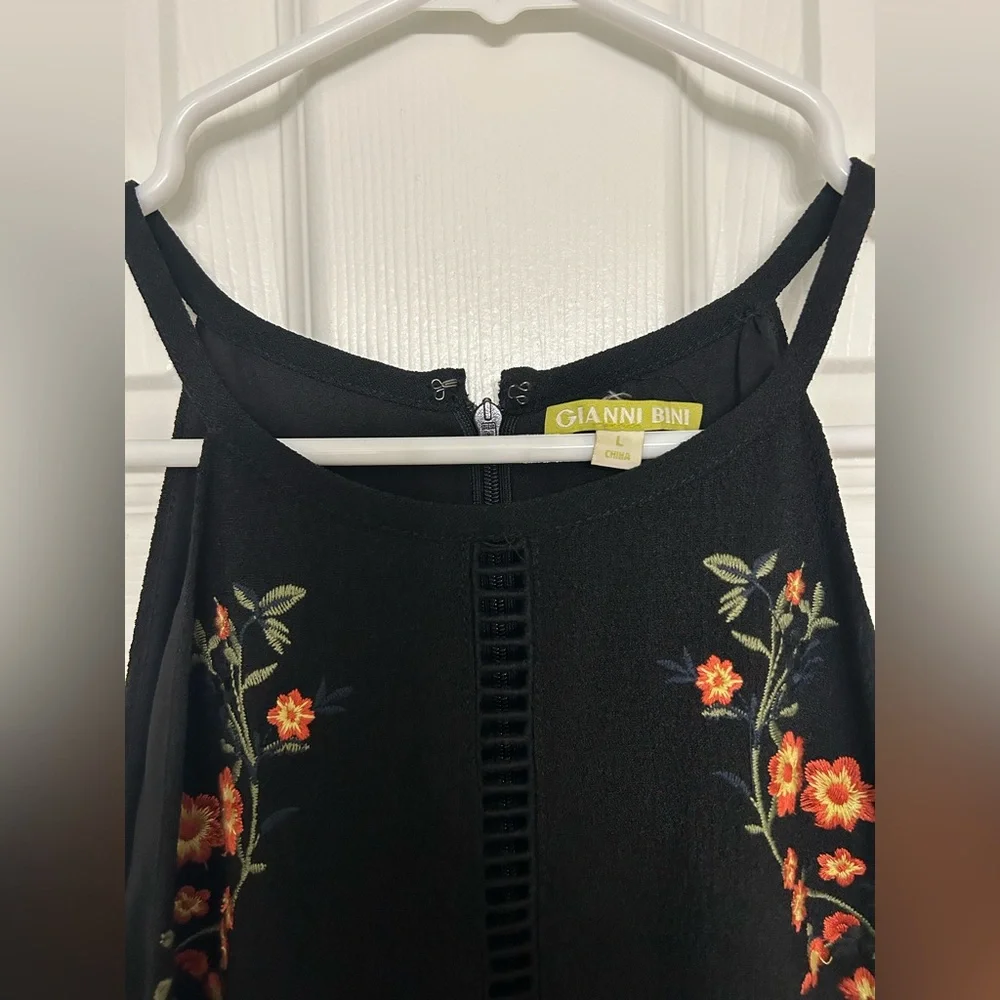 Gianni Bini Floral Embroidered Halter Midi Dress - Picture 5 of 7